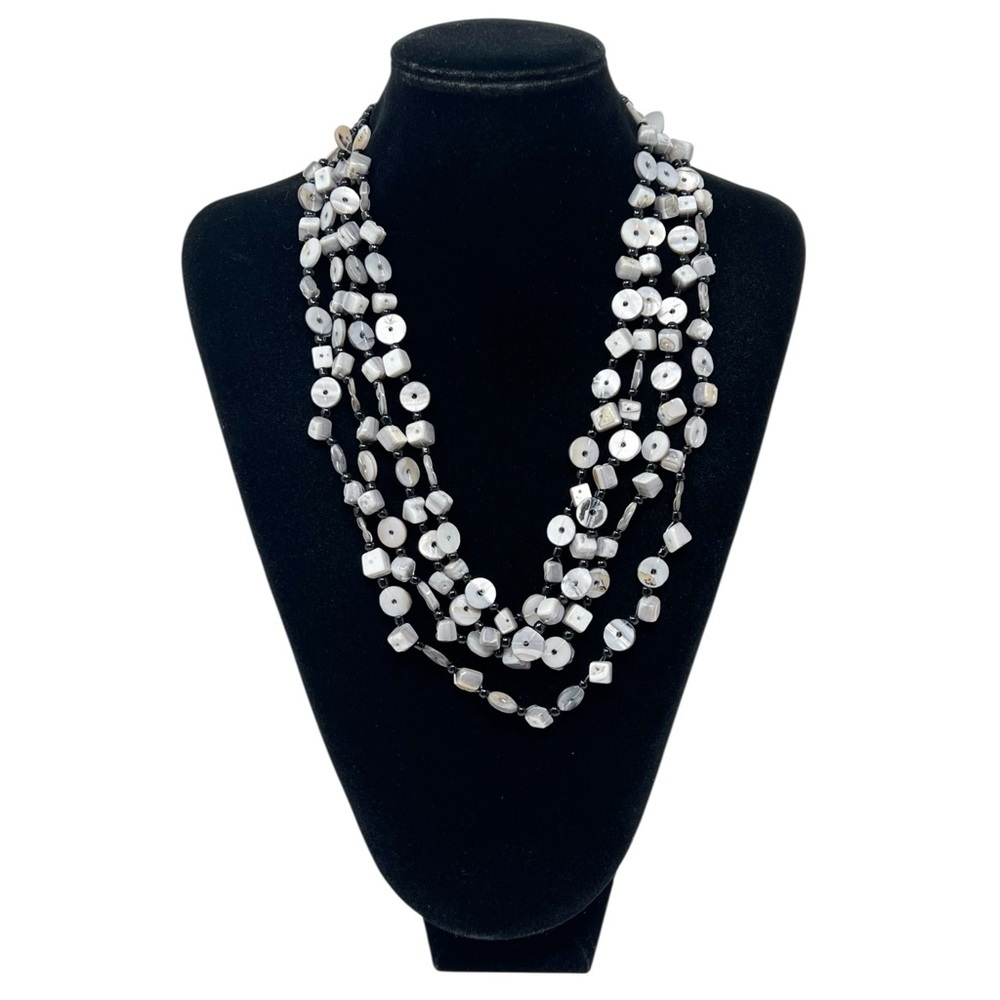 Premier Designs Multi-Strand Abalone Shell Seed Beads Necklace